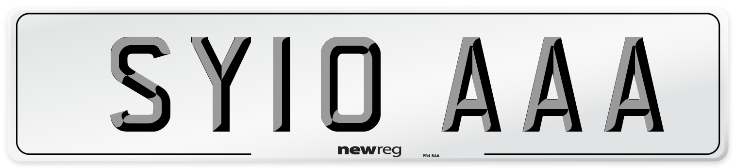 SY10 AAA Number Plate from New Reg
